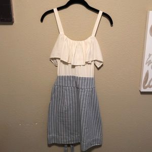 Anthropologie Sunner Blue and Cream Midi